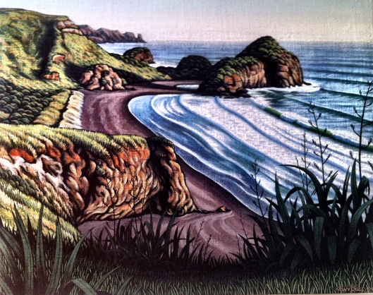 An image of Bethells Beach artwork by Tony Ogle